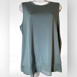 MarlaWynne Mixed Media Tank, Sea Blue, Large, NWT